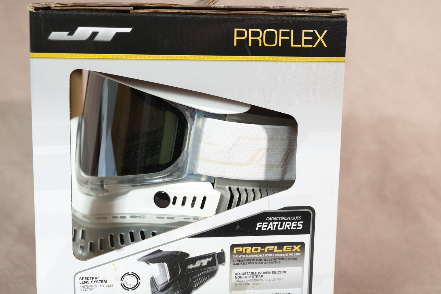 JT ProFlex Paintball Mask Goggle White Clear Spectra Lens System New In Box