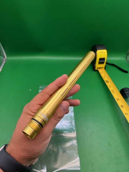 Infamous Silencio Pro DNA Barrel Tip 14" Gold Aluminum Paintball