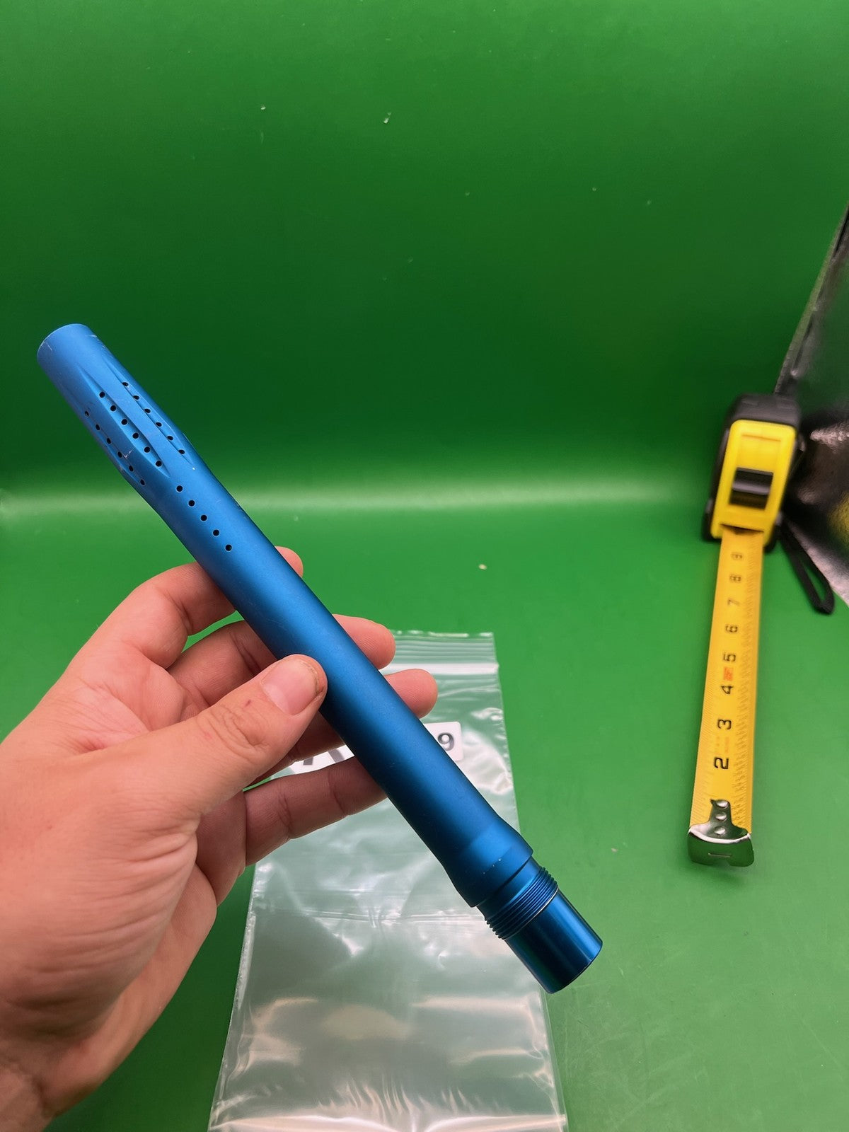 Stock Autococker 10" .689 Blue Barrel - used paintball barrel - blue anno
