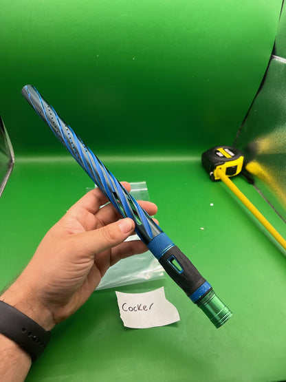 Autococker 14 inch Lazr Barrel - used paintball barrel - black/blue