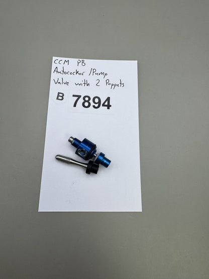 CCM Autococker Pump Valve with 2 Poppets Blue Silver