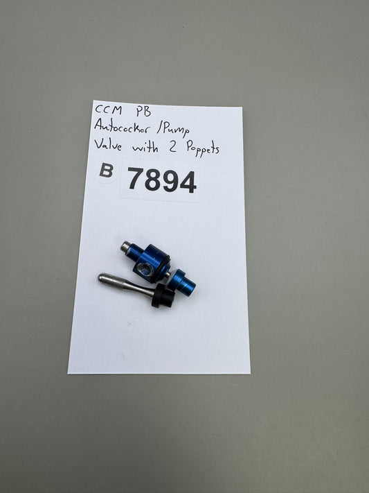 CCM Autococker Pump Valve with 2 Poppets Blue Silver