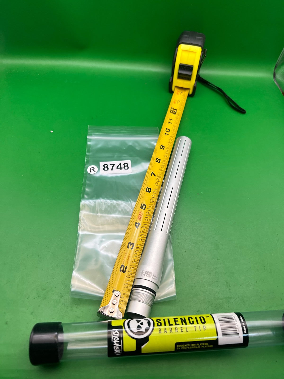Infamous Silencio Pro DNA 14in Barrel Tip Silver Aluminum Paintball