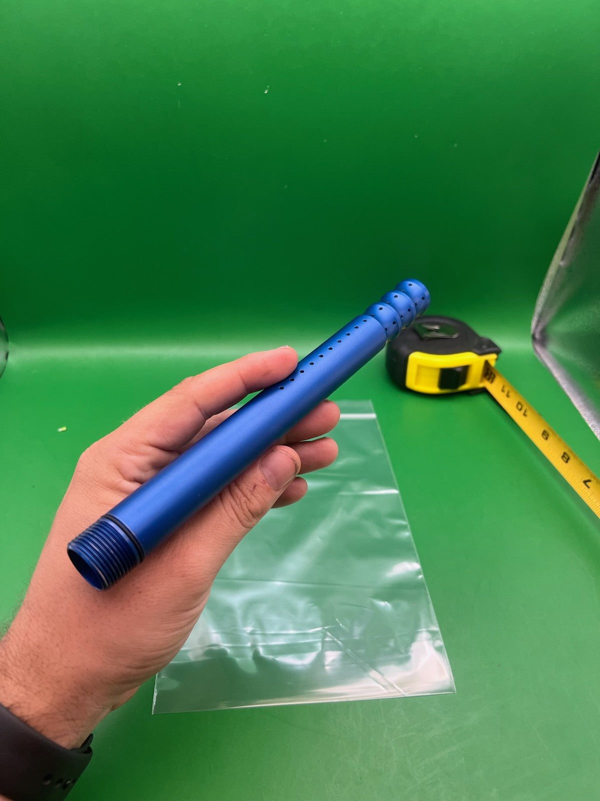 CP Barrel Tip Blue - used paintball barrel tip - blue anno