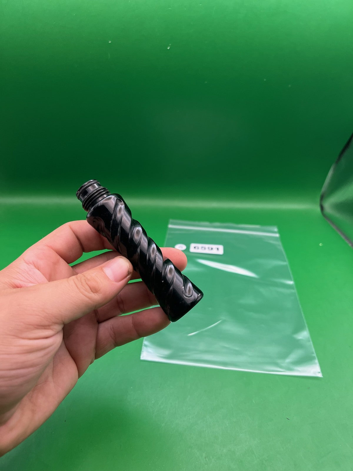 Black Gas Through Grip - used paintball gas through grip - black