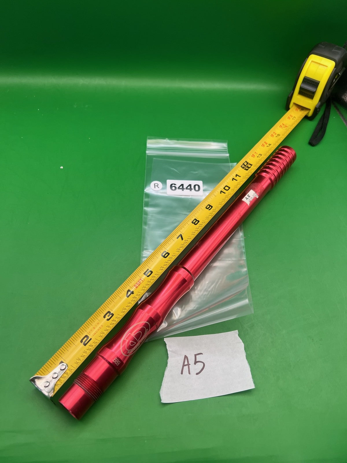CP Custom Products Barrel Red 14 Inch .689 Tippmann A5 Threads - used paintball barrel - red anno