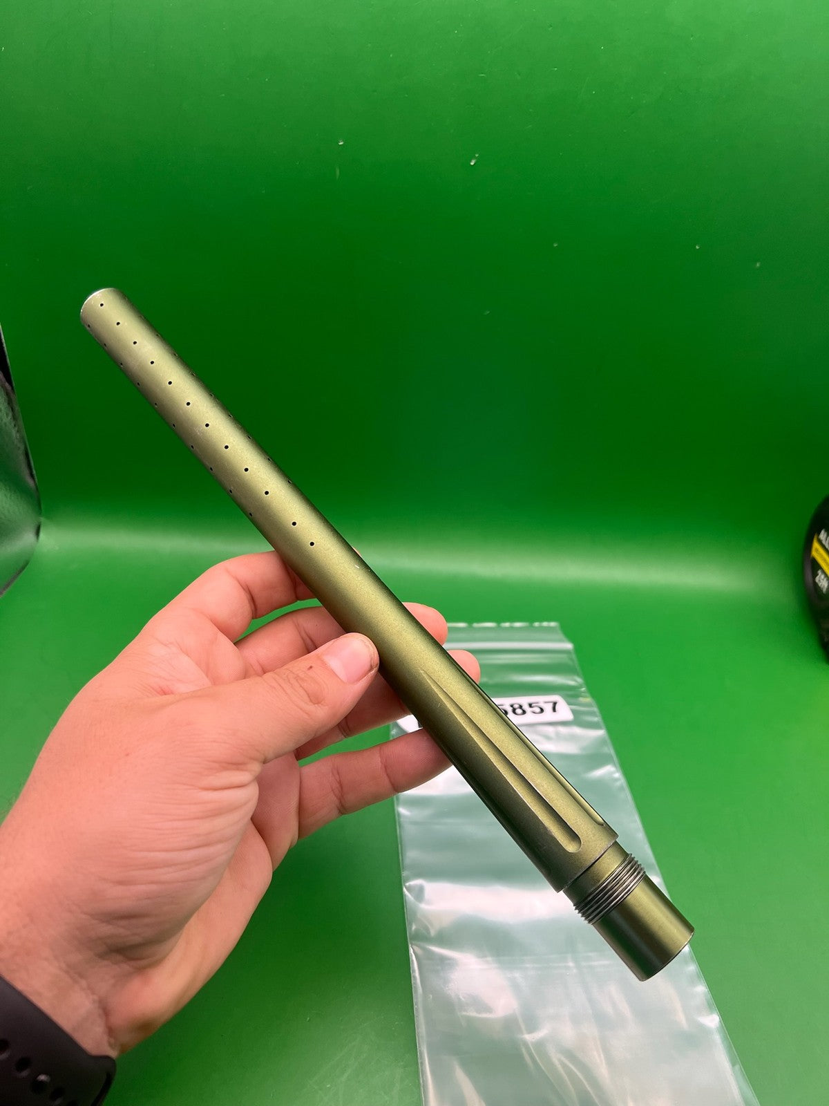 Stock Empire Back 12" .692 Olive - used paintball barrel back - olive