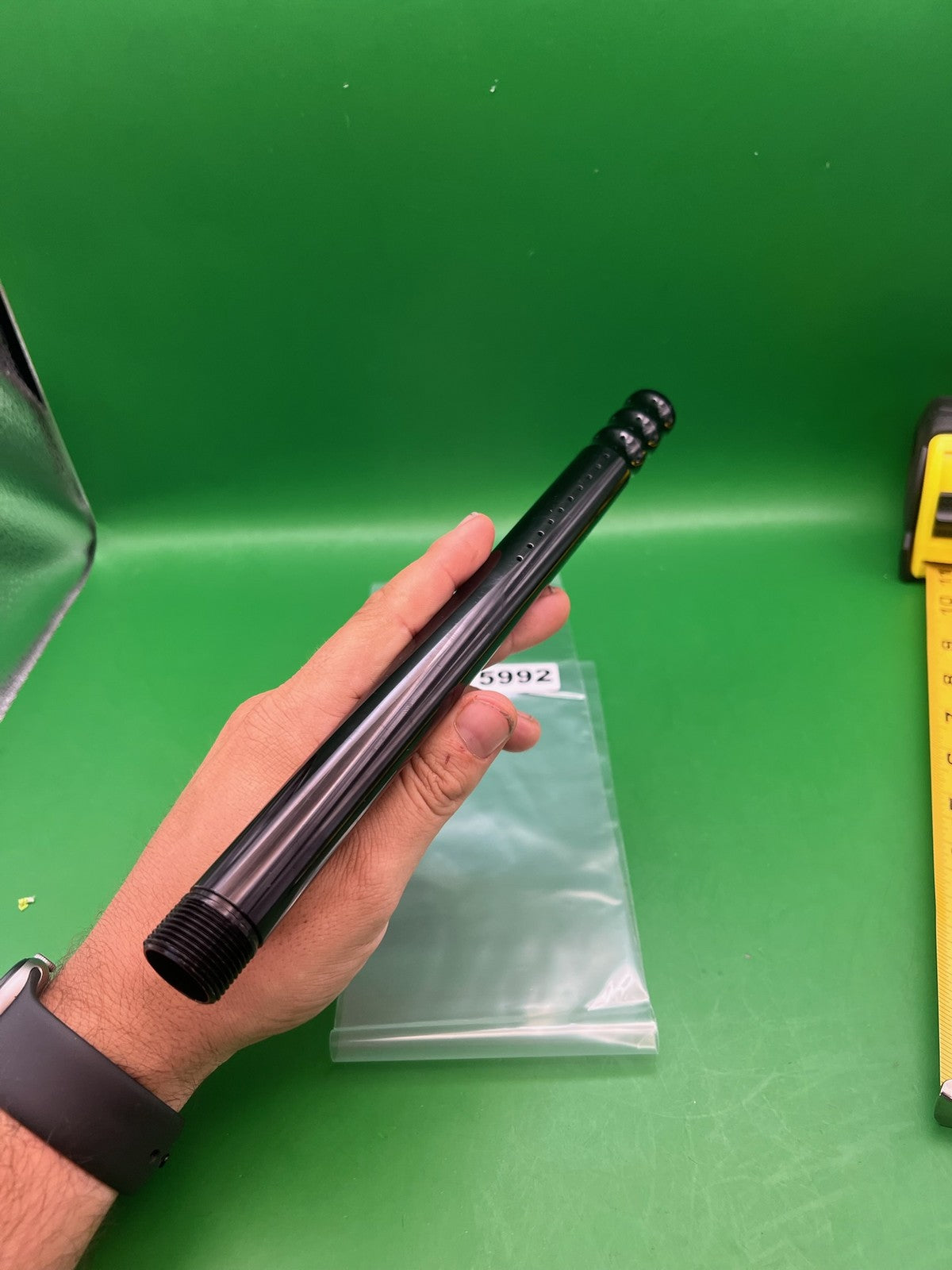 CP Barrel Tip Black - used paintball barrel tip - black