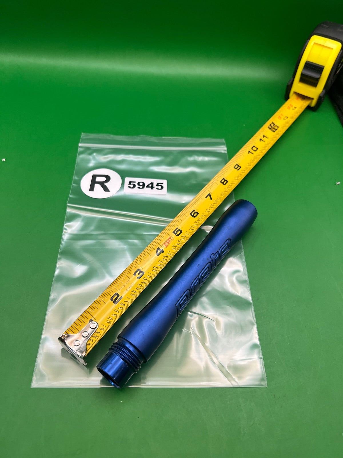 Ion / Luxe Proto Barrel Back 7" .689 Blue - used paintball barrel back - blue anno