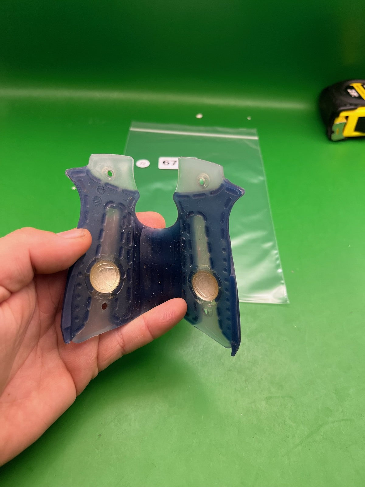 Dye Sticky Grips Blue Black Two Piece Rubber Grip Panels