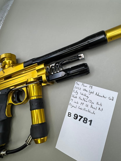 Free Flow PB 2022 Ultra Light Autococker - Gold - Paintball Marker Fully Working