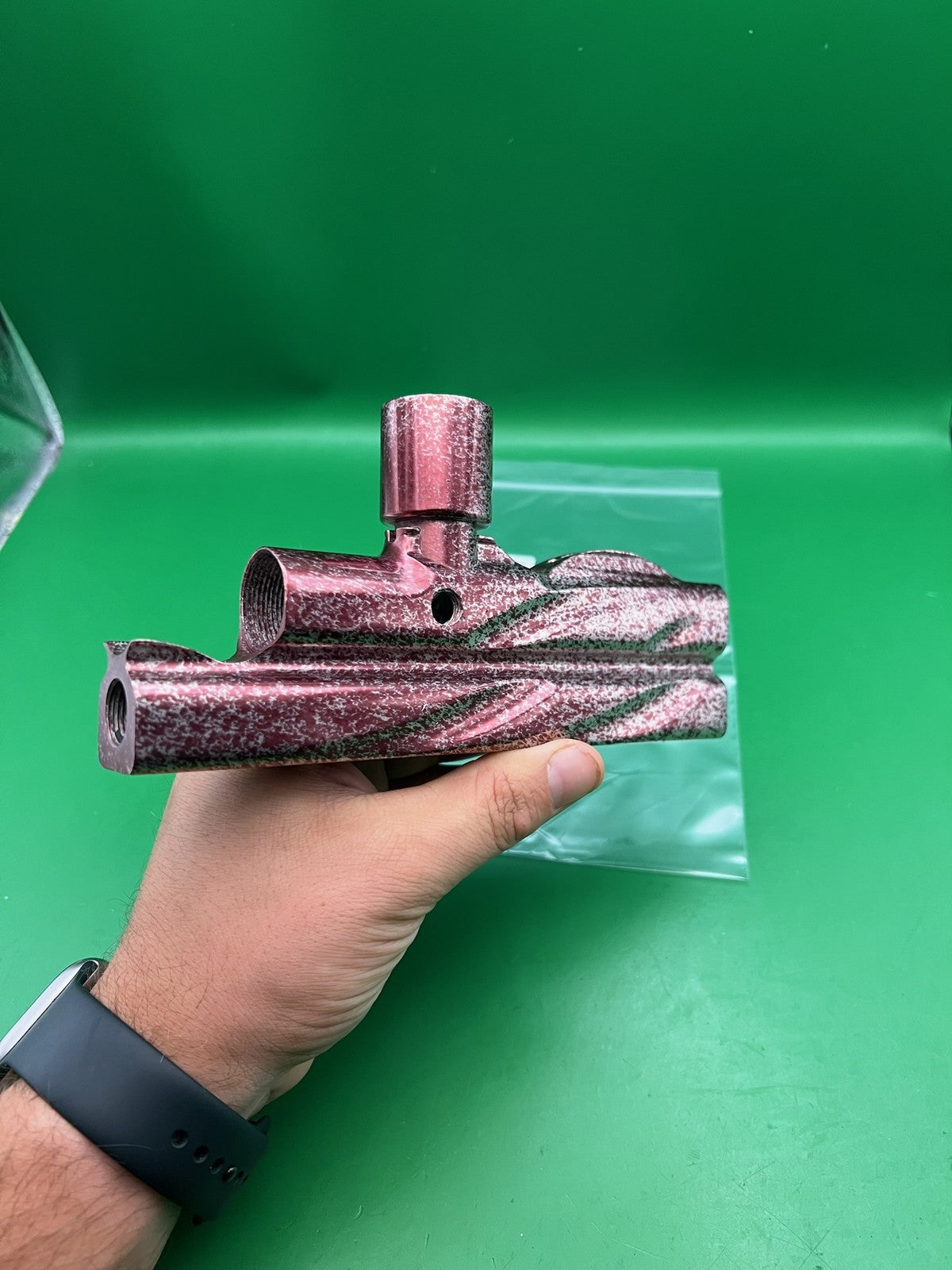 WGP Pro Stock Autococker Body Undrilled Feedneck Mod Pink Splash Ano
