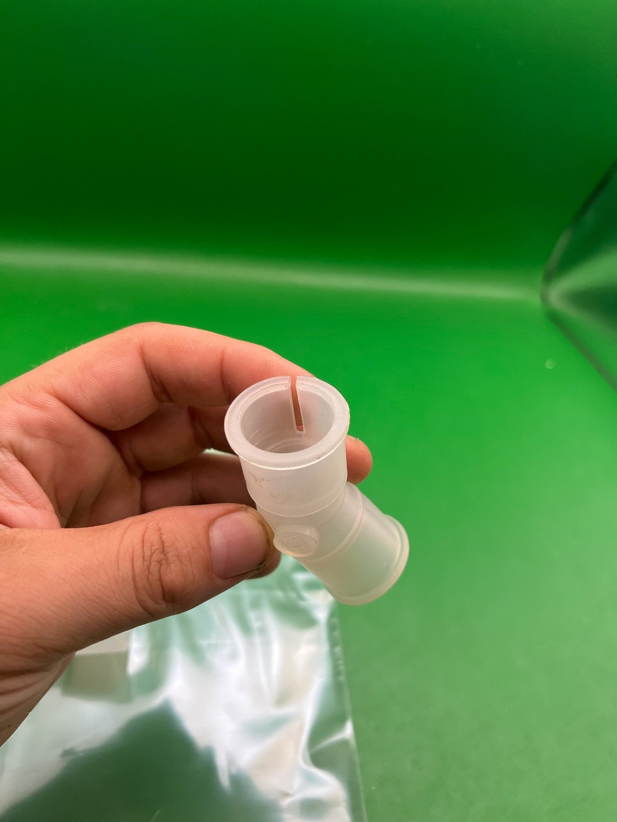 Clear White Lot of 2 Hopper Elbos - used paintball hopper elbow - clear white