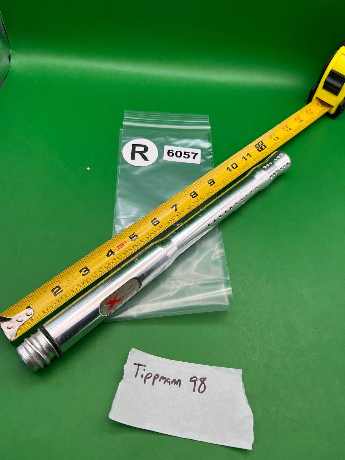 Tippmann 98 Dye X-Factor Barrel 12" .693 Silver - used paintball barrel - silver