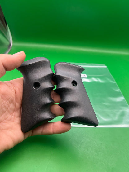 Grooved 45* Single Hole Autococker Grips - used paintball grip panels - black