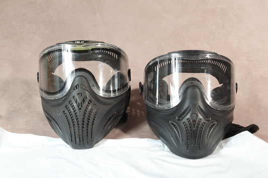 Paintball Mask Lot of 2 Empire Helix Black Full Face Goggles Clear Lens Used