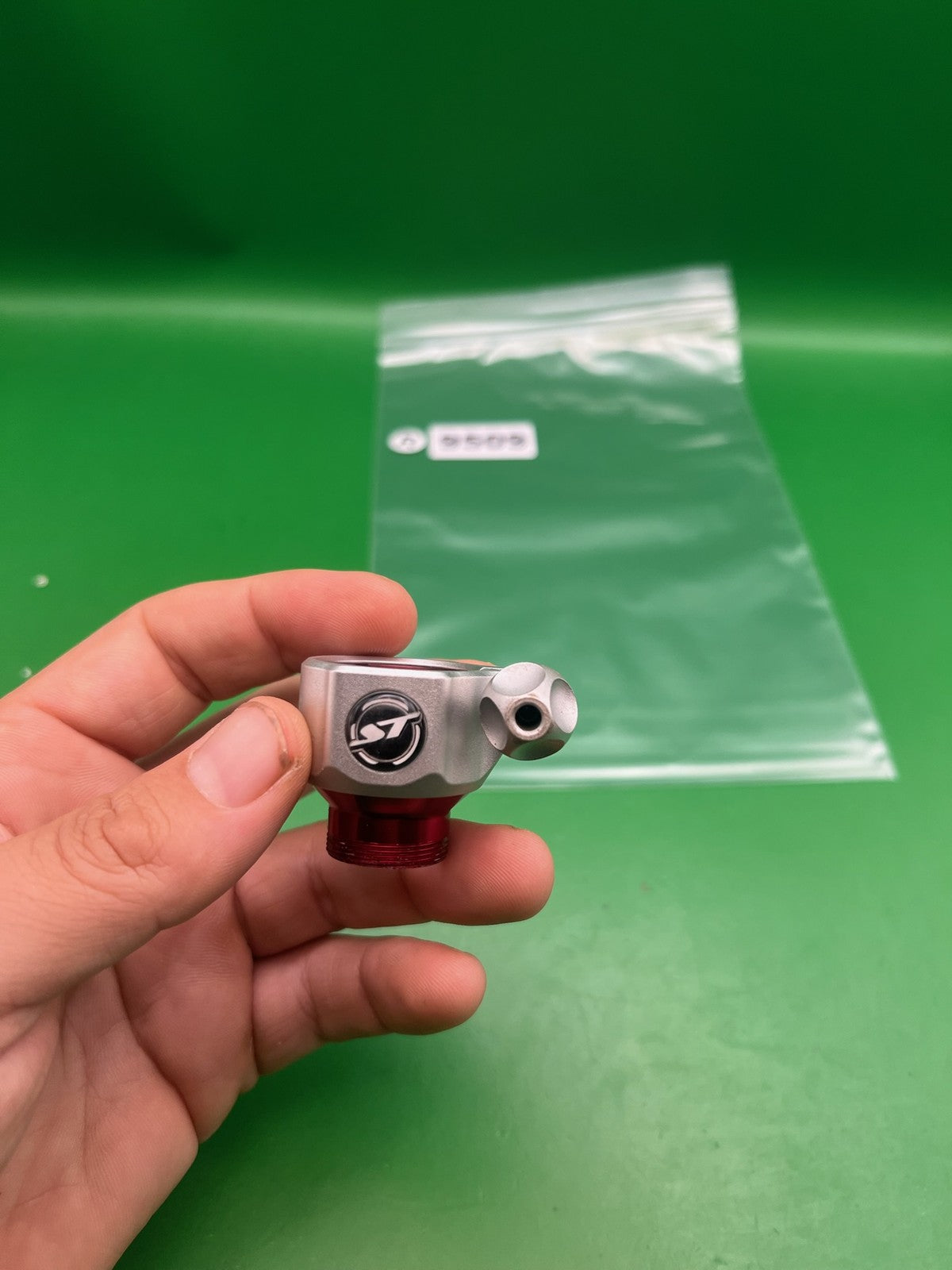 Shocktech Clamping Feedneck Silver Red Anodized Aluminum ION