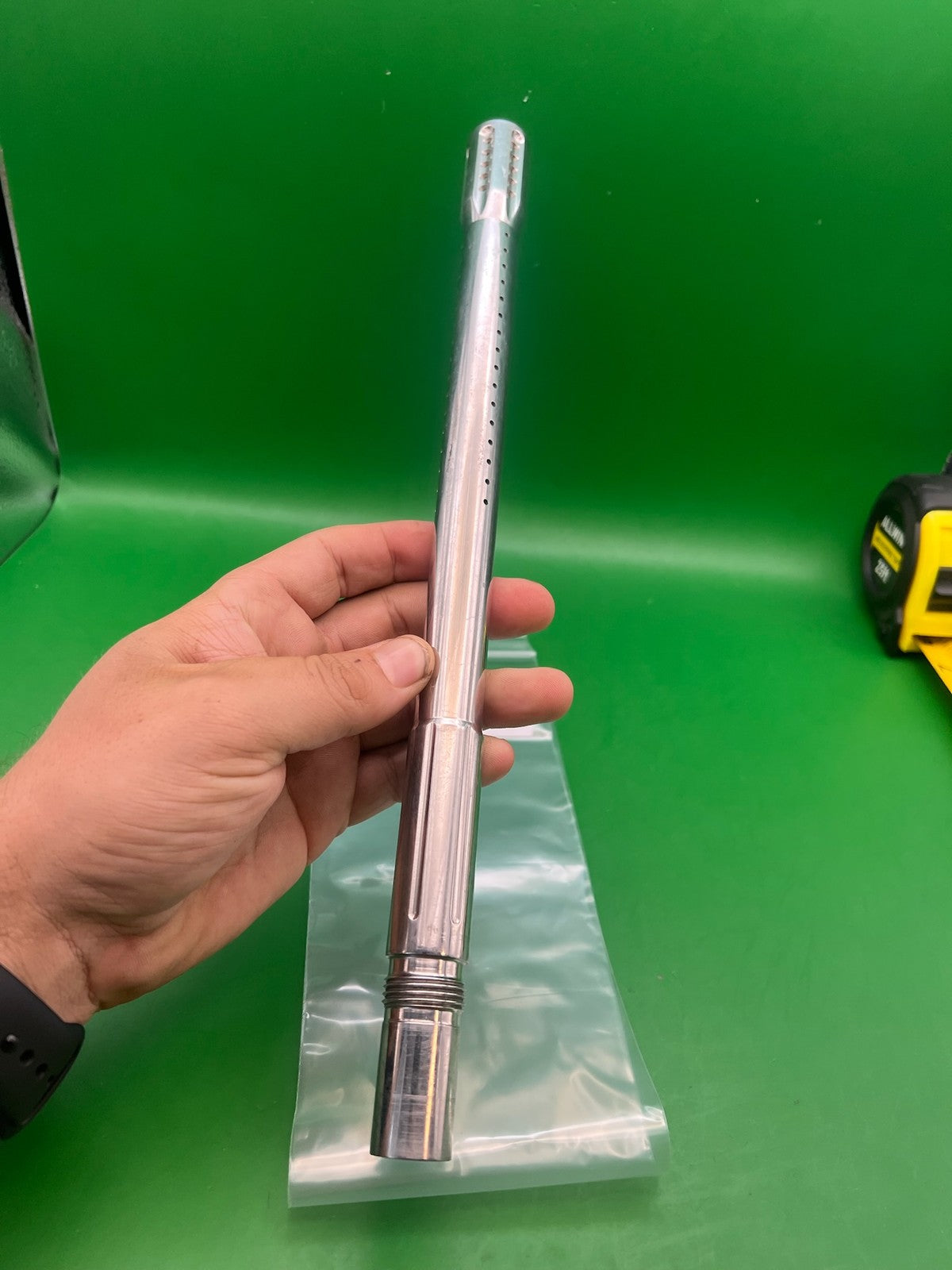 Angel Dye Broomstick Barrel 14" .686 Stainless Chrome - used paintball barrel - silver chrome