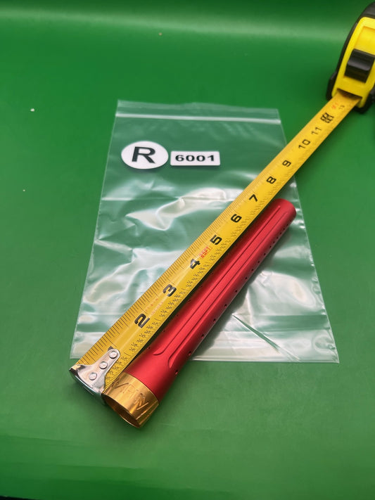 HK Army LAZR Barrel Tip 8" Red Gold - used paintball barrel tip - red/gold