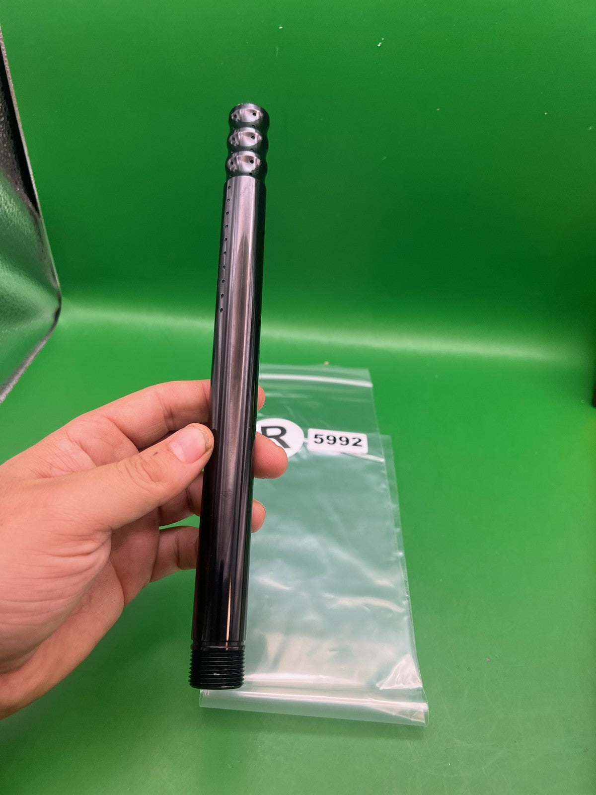 CP Barrel Tip Black - used paintball barrel tip - black