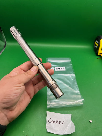 Autococker Stainless Steel Barrel .688 Bore 12in Silver - used paintball barrel - silver