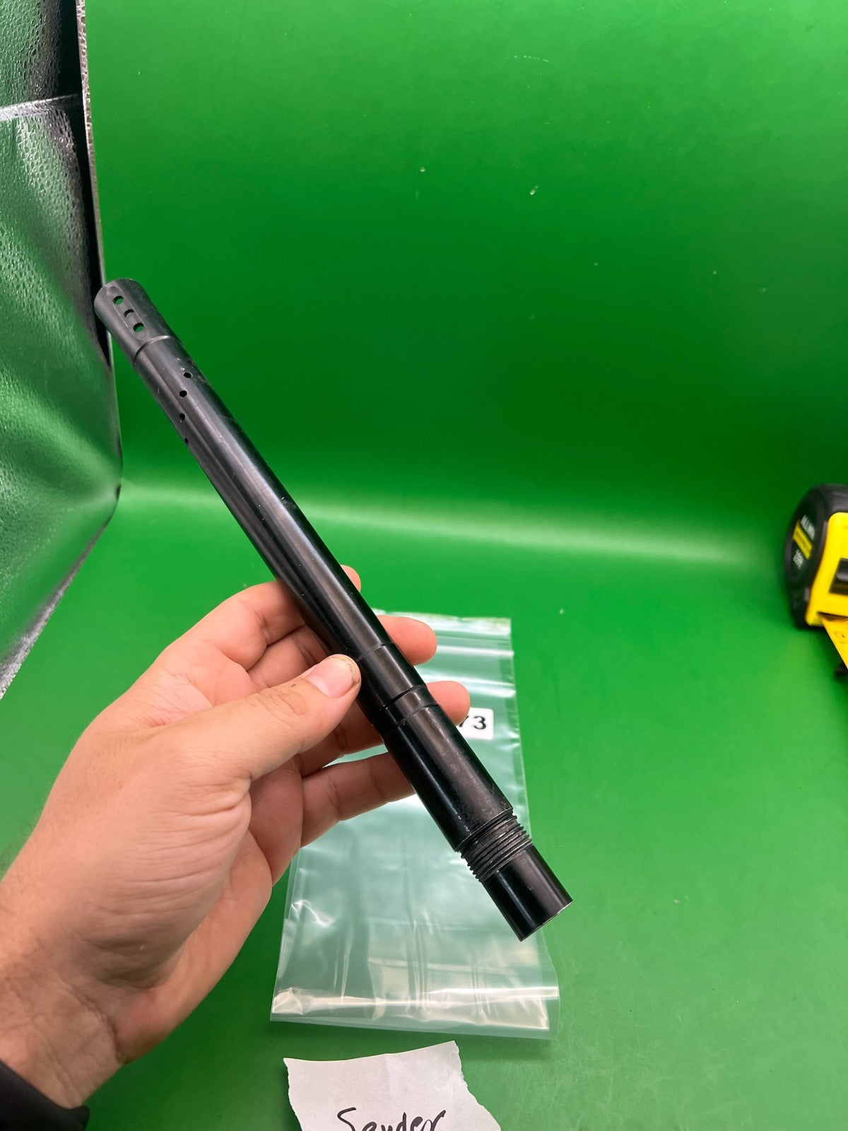 Spyder One Piece Barrel 12" .689 Black - used paintball barrel - black