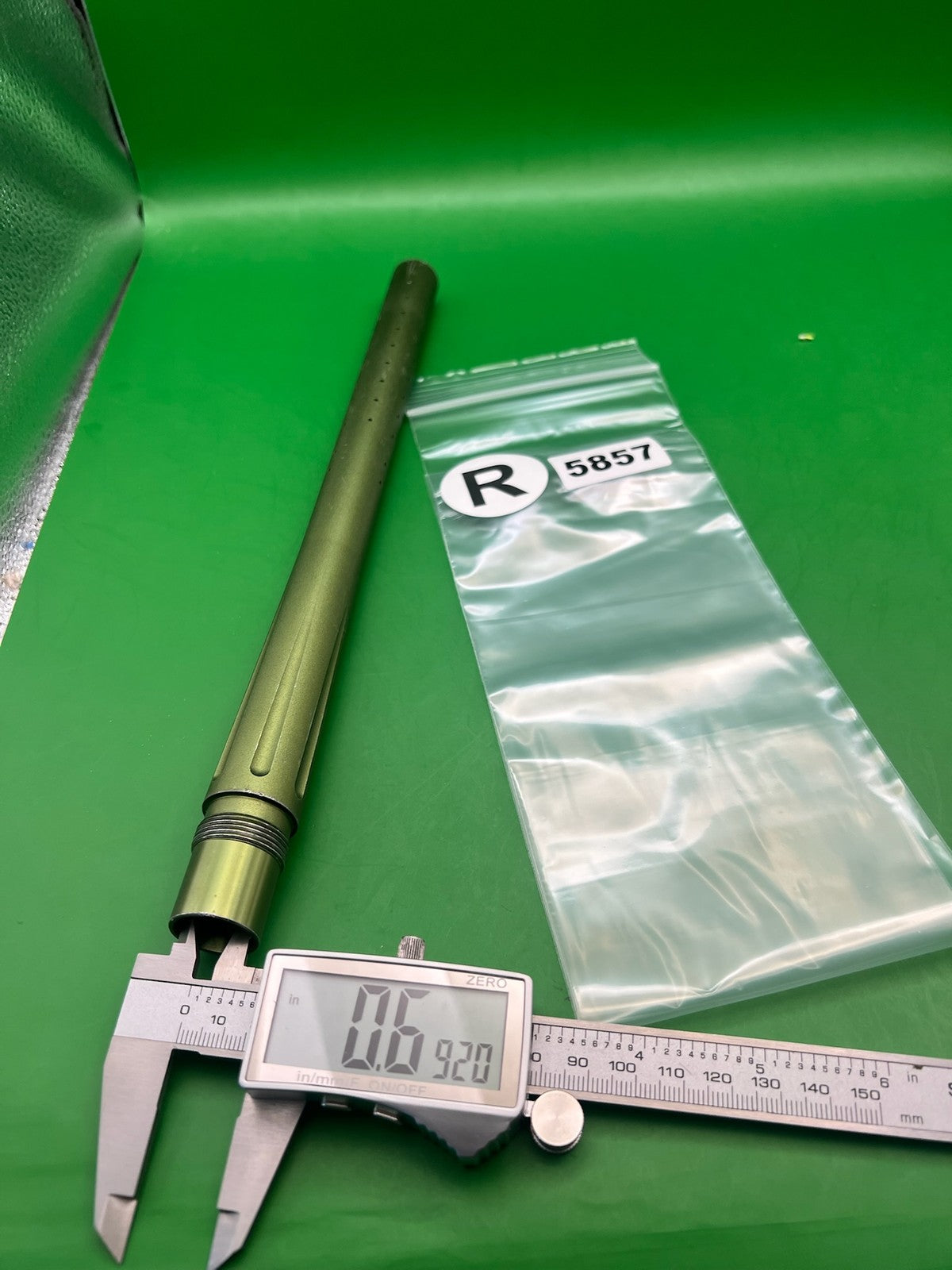 Stock Empire Back 12" .692 Olive - used paintball barrel back - olive
