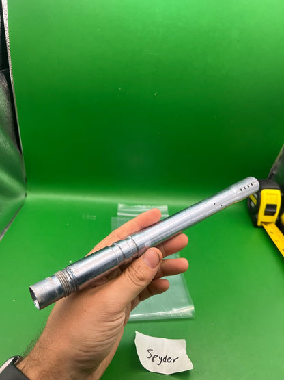 Spyder Barrel 12" .689 Silver Aluminum One Piece - used paintball barrel - silver
