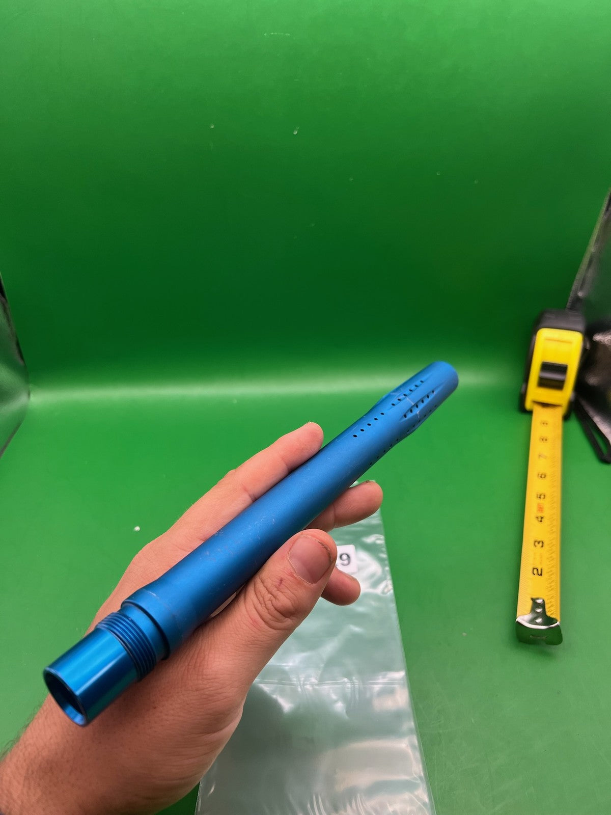 Stock Autococker 10" .689 Blue Barrel - used paintball barrel - blue anno