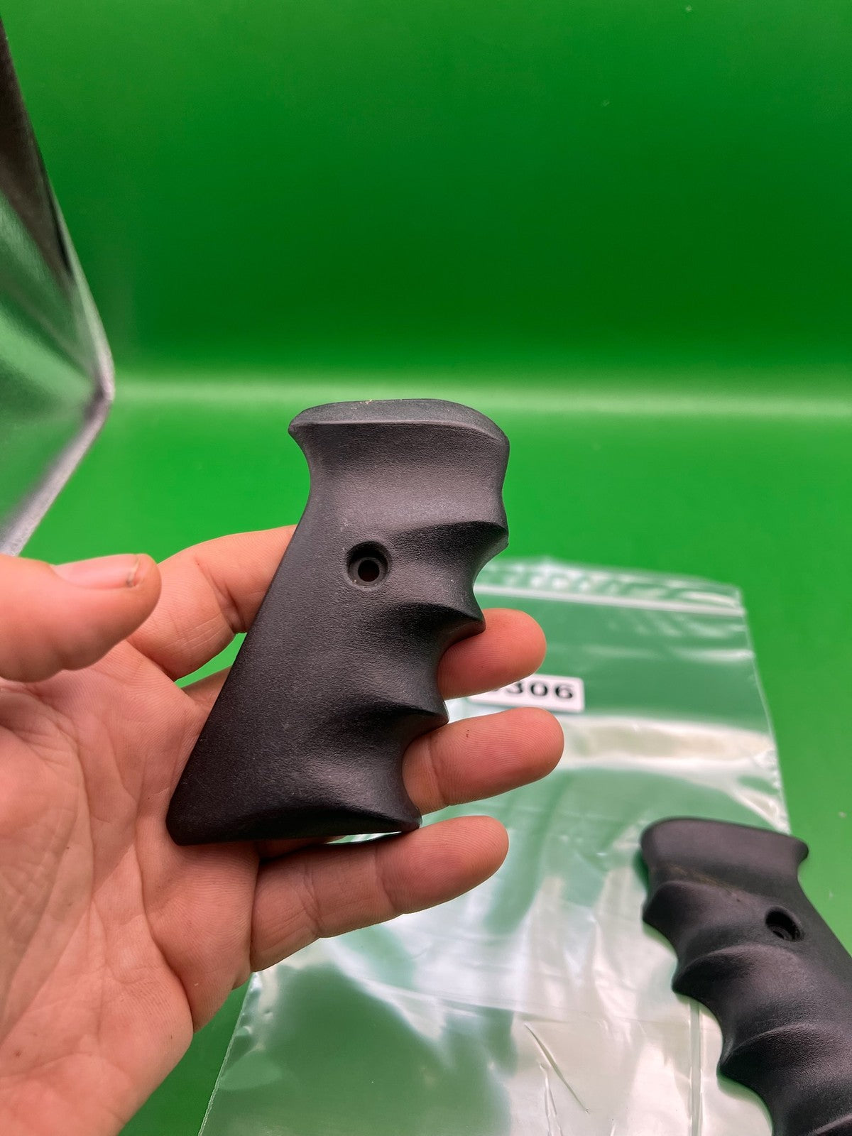 Single Hole Automag Grips - used paintball grip panels - black