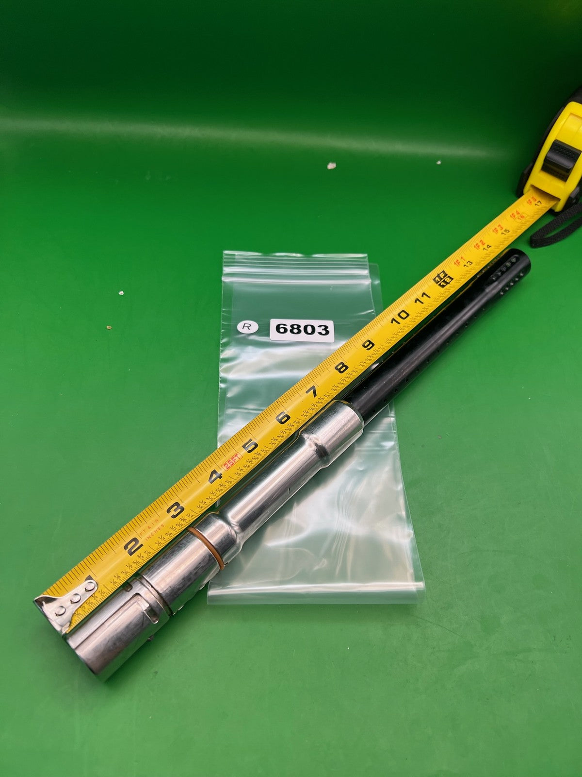 AGD Automag DYE Boomstick Barrel Black Silver .685 Bore 14in - used paintball barrel - black/silver
