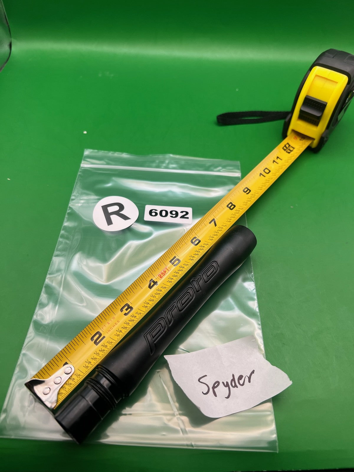 Proto Barrel Back Spyder Thread 8" .687 Black - used paintball barrel back - black