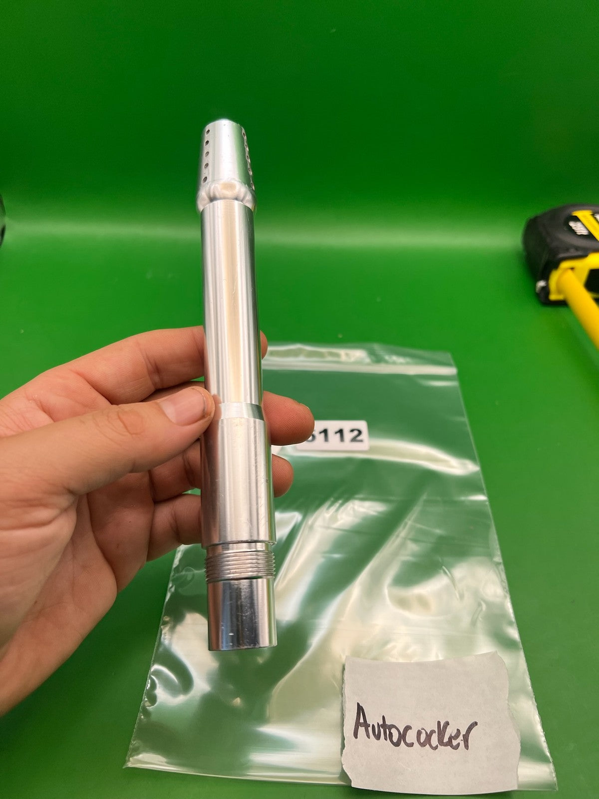 WGP Autococker Barrel Back Silver .692 Bore 8.5" - used paintball barrel back - silver