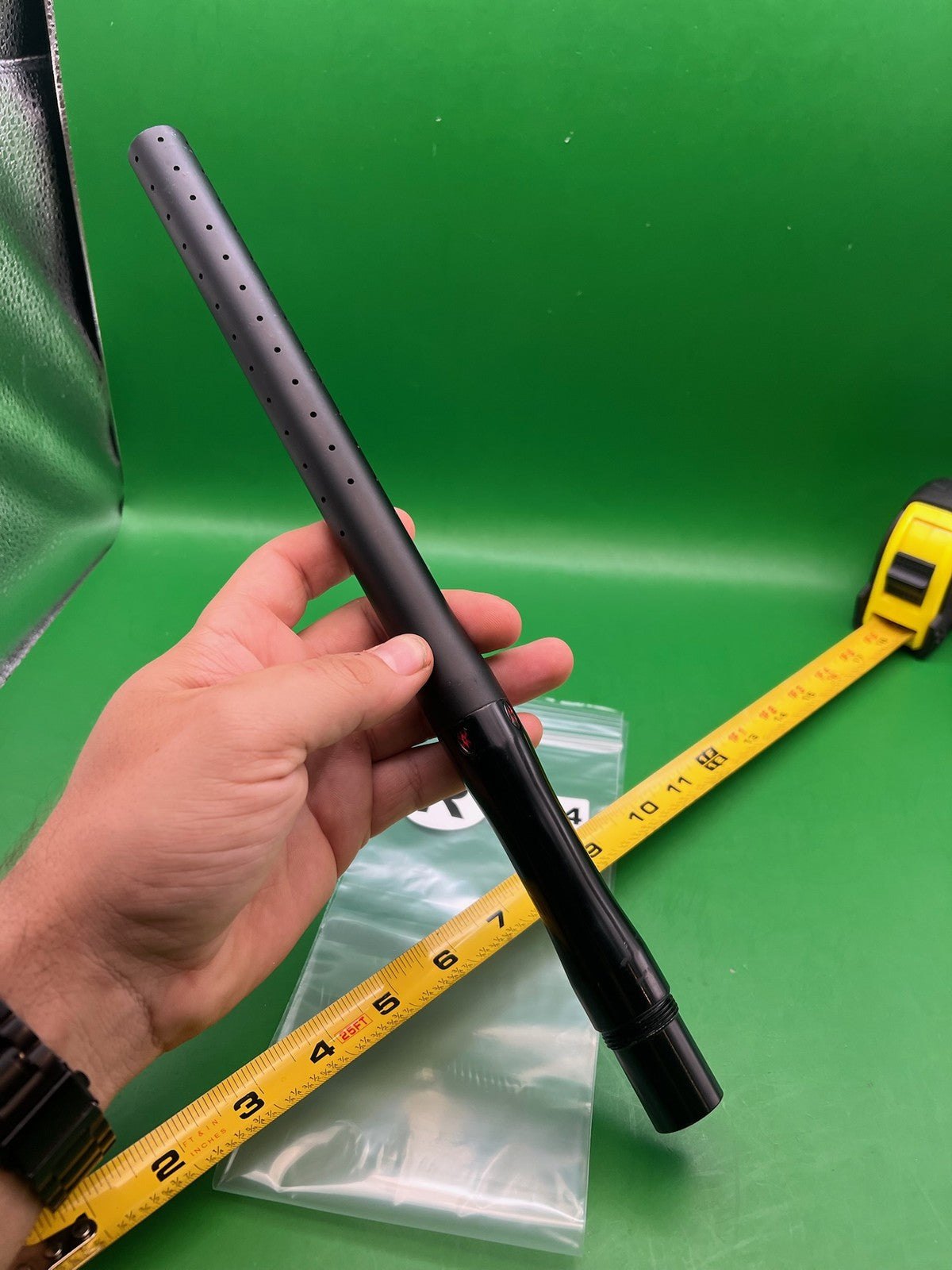 Empire Black .675 Autococker Barrel 2 Piece - used paintball barrel back, barrel tip - black