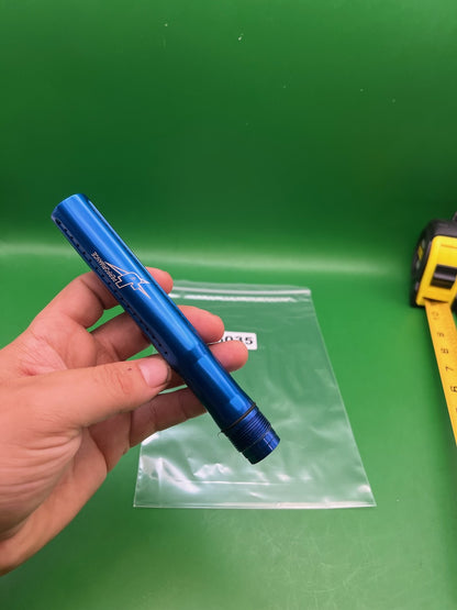 J&amp;J Performance Barrel Back 6" Blue Autococker - used paintball barrel back - blue anno