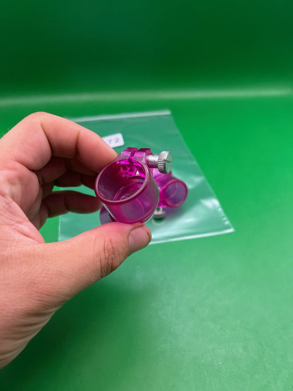 Purple Paintball Elbows - x2 - used paintball feed elbow / feed neck elbow - transparent purple