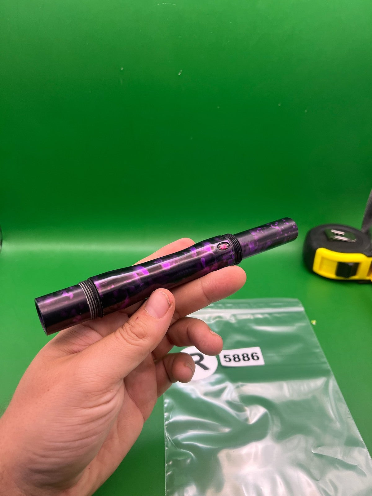 Autococker Empire .684 Purple Black - used paintball barrel - purple black splash