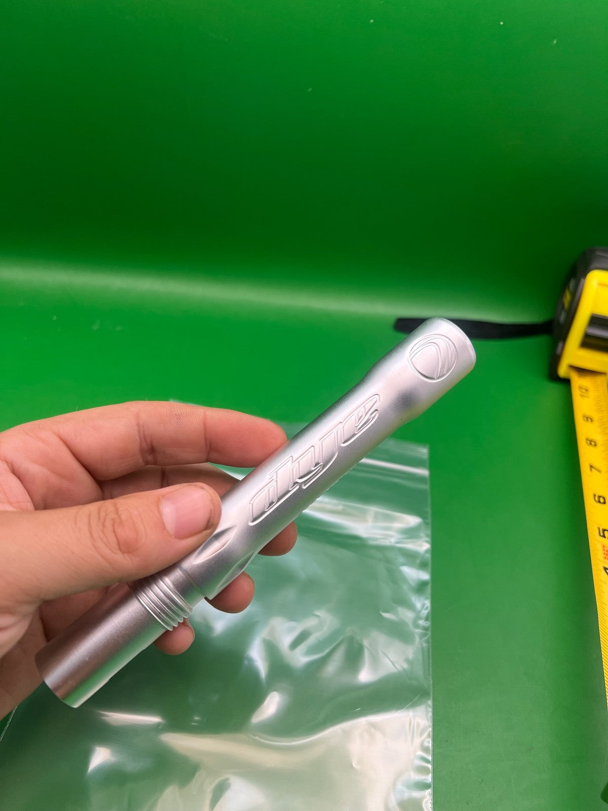Dye Ultralite Barrel Back Silver .684 Bore - used paintball barrel back - silver