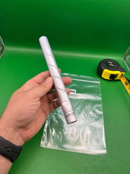 Raw Smart Parts Freak Tip - used paintball barrel tip - raw silver
