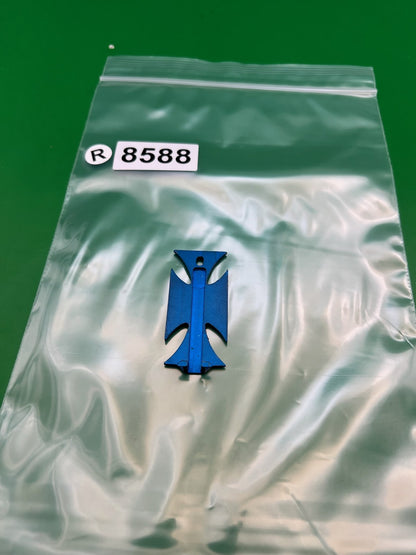 Hybrid Paintball Iron Cross Eye Cover Blue Anodized Aluminum