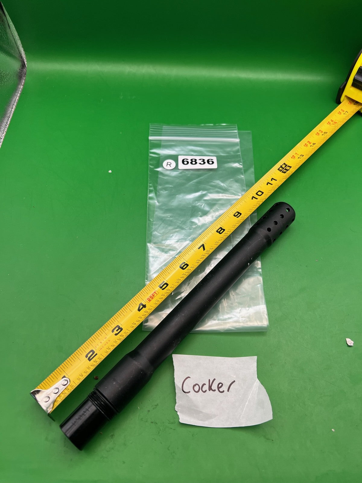 Autococker Cocker Ported Barrel Black 10" .860 Bore - used paintball barrel - black