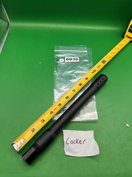 Autococker Cocker Ported Barrel Black 10" .860 Bore - used paintball barrel - black