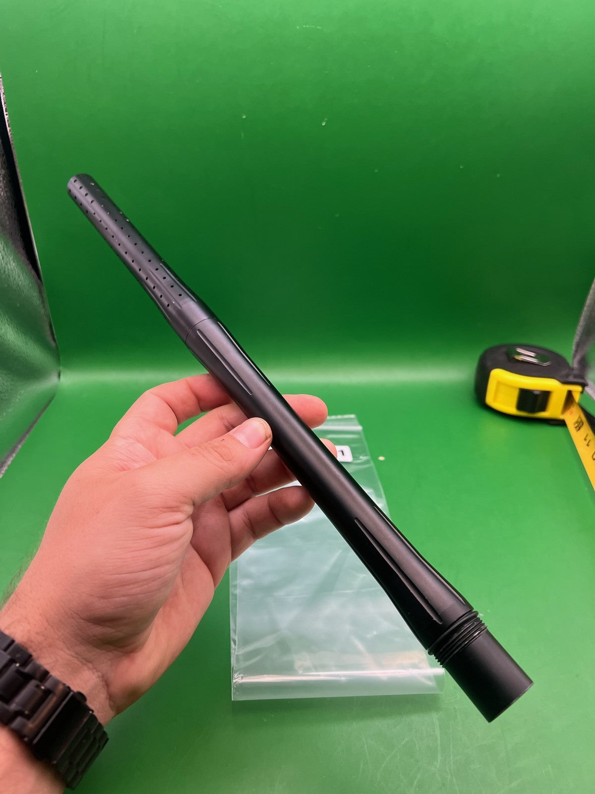 Black Autococker Barrel Back 12" .684 Black - used paintball barrel back - black