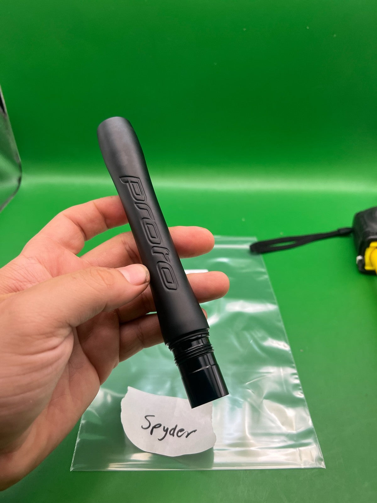 Proto Barrel Back Spyder Thread 6" .693 Black - used paintball barrel back - black