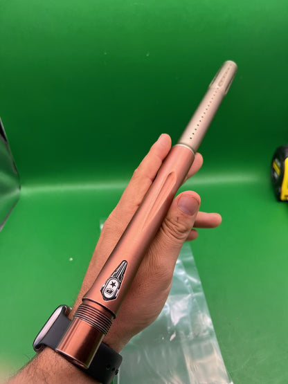 Planet Eclipse 2-Piece Barrel 14" .693 Copper/Rose Gold - used paintball barrel back, barrel tip - copper/rose gold