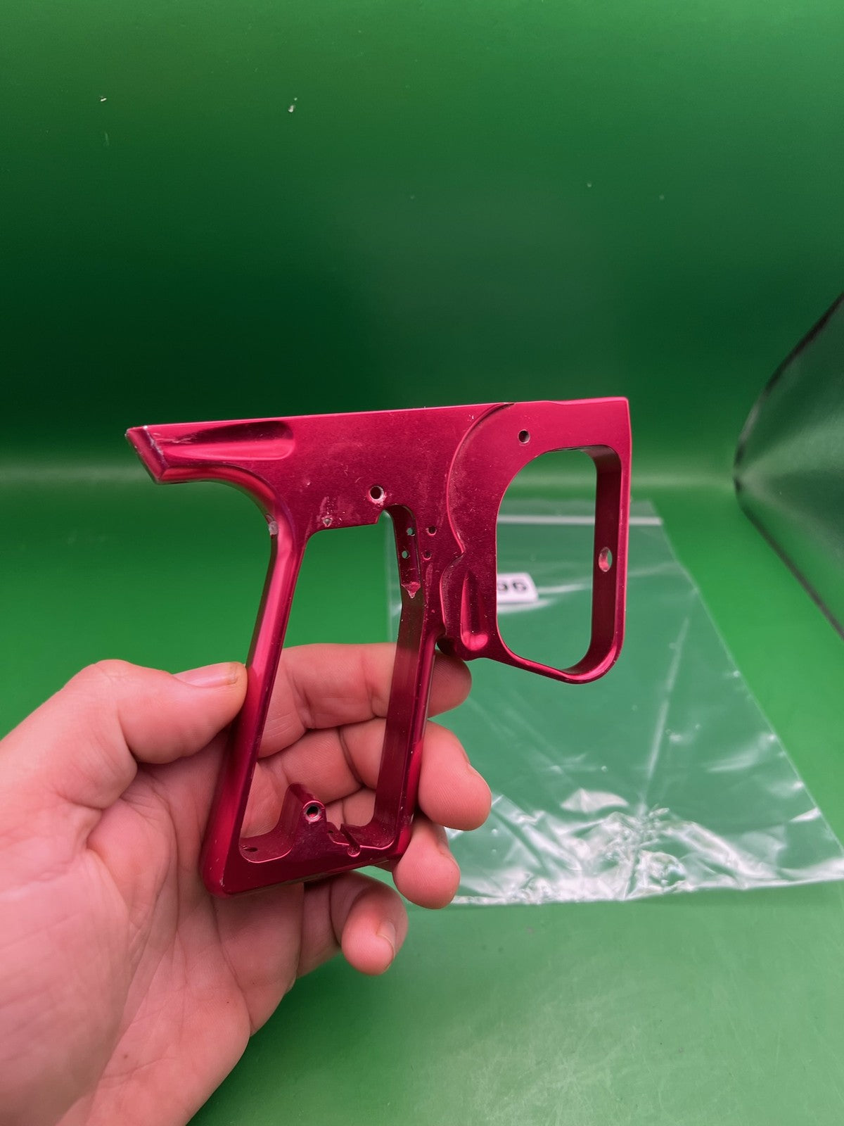 Red Smart Parts Shocker SFT Frame - used paintball trigger frame - red anno