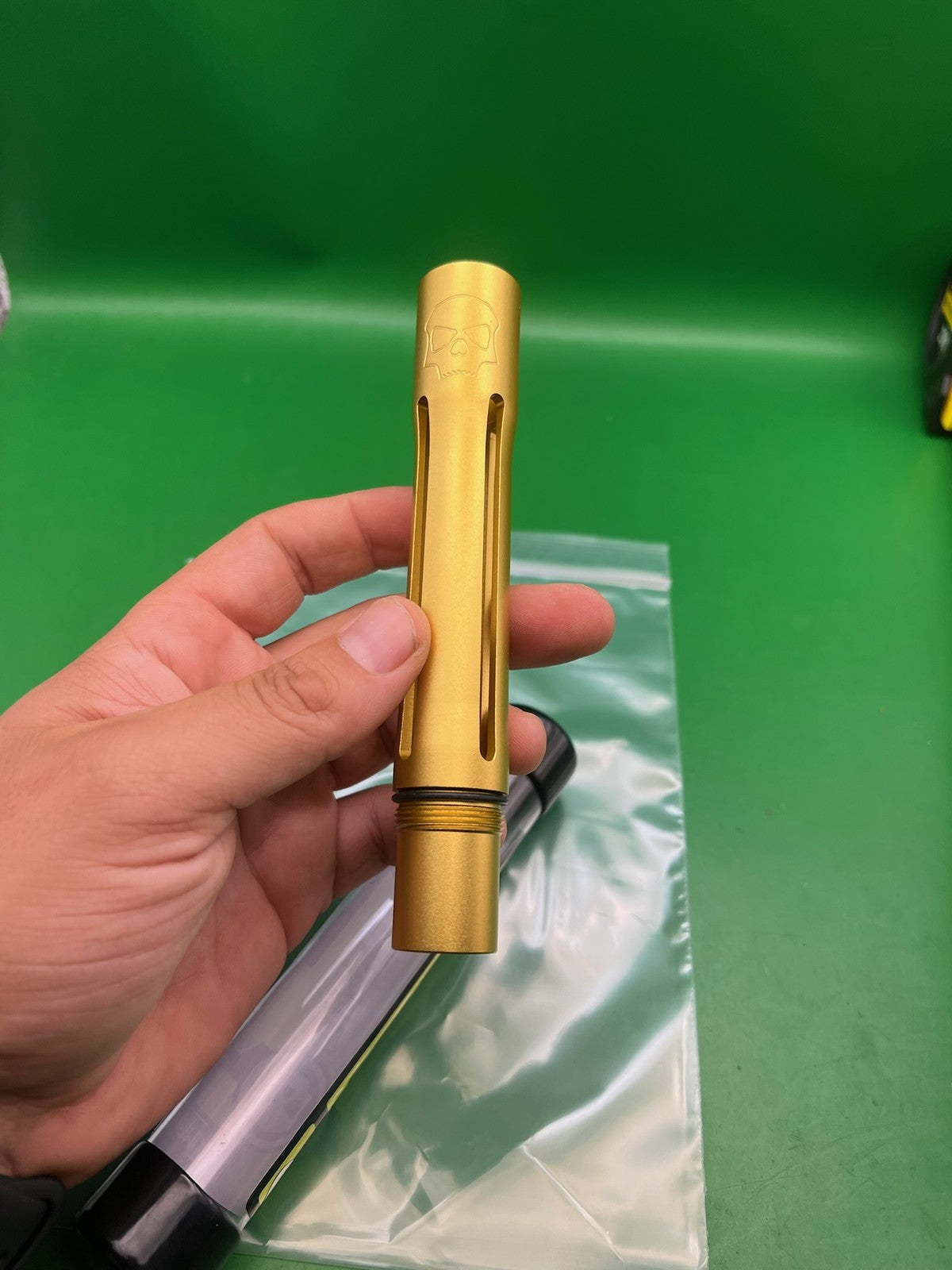 Infamous Silencio FXL Autococker Barrel Back Dust Gold AC Thread