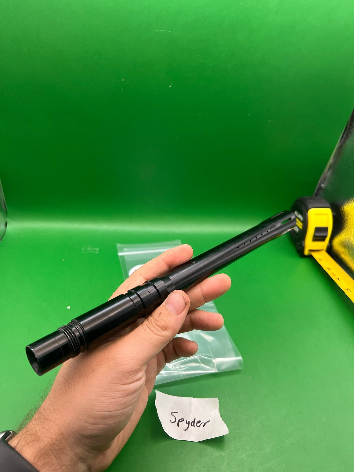 Spyder Paintball Barrel 12" .069 Black One Piece - used paintball barrel - black