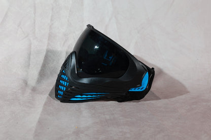 Virtue VIO Paintball Mask Black Cyan Blue With 2 Extra Visors Goggle Bundle