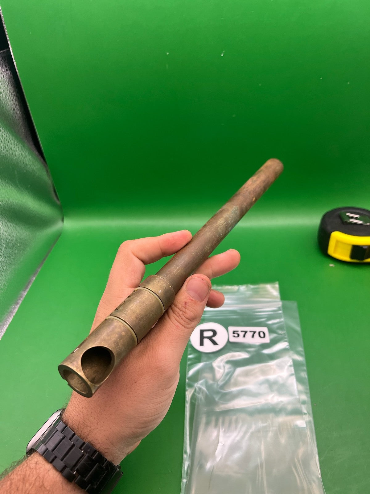 Automag 12" .698 Brass Barrel - used paintball barrel - brass